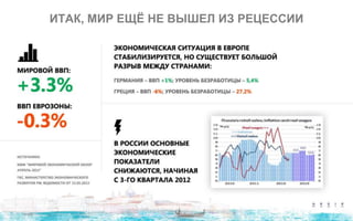 ИТАК, МИР ЕЩЁ НЕ ВЫШЕЛ ИЗ РЕЦЕССИИ
 