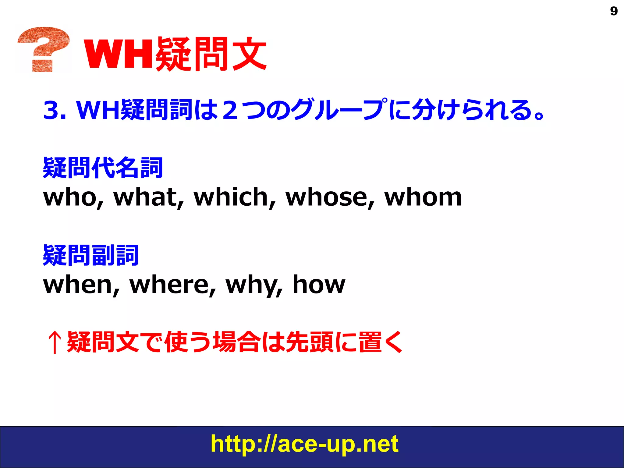 納得する英文法 Acers School教材 疑問文の作り方