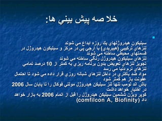 :‫ها‬ ‫بيني‬ ‫پيش‬ ‫صه‬ ‫خل‬:‫ها‬ ‫بيني‬ ‫پيش‬ ‫صه‬ ‫خل‬

‫سيليك‬‫سيليك‬‫و‬‫و‬‫شوند‬ ‫مي‬ ‫ابداع‬ ‫روزه‬ ‫يك‬ ‫هيدروژلهاي‬ ‫ن‬‫شوند‬ ‫مي‬ ‫ابداع‬ ‫روزه‬ ‫يك‬ ‫هيدروژلهاي‬ ‫ن‬
‫سيليك‬ ‫و‬ ‫مركز‬ ‫در‬ ‫پي‬ ‫آرجي‬ ‫با‬ (‫)هيبريدي‬ ‫تركيبي‬ ‫لنزهاي‬‫سيليك‬ ‫و‬ ‫مركز‬ ‫در‬ ‫پي‬ ‫آرجي‬ ‫با‬ (‫)هيبريدي‬ ‫تركيبي‬ ‫لنزهاي‬‫و‬‫و‬‫در‬ ‫هيدروژل‬ ‫ن‬‫در‬ ‫هيدروژل‬ ‫ن‬
‫شوند‬ ‫مي‬ ‫ساخته‬ ‫محيطي‬ ‫قسمتهاي‬‫شوند‬ ‫مي‬ ‫ساخته‬ ‫محيطي‬ ‫قسمتهاي‬
‫سيليك‬ ‫لنزهاي‬‫سيليك‬ ‫لنزهاي‬‫و‬‫و‬‫شوند‬ ‫مي‬ ‫ساخته‬ ‫رنگي‬ ‫هيدروژل‬ ‫ن‬‫شوند‬ ‫مي‬ ‫ساخته‬ ‫رنگي‬ ‫هيدروژل‬ ‫ن‬
‫از‬ ‫كمتر‬ ‫به‬ ‫ريزي‬ ‫برنامه‬ ‫بدون‬ ‫تعويض‬ ‫لنزهاي‬ ‫تجويز‬‫از‬ ‫كمتر‬ ‫به‬ ‫ريزي‬ ‫برنامه‬ ‫بدون‬ ‫تعويض‬ ‫لنزهاي‬ ‫تجويز‬1010‫تمامي‬ ‫درصد‬‫تمامي‬ ‫درصد‬
‫رسد‬ ‫مي‬ ‫دنيا‬ ‫نرم‬ ‫لنزهاي‬‫رسد‬ ‫مي‬ ‫دنيا‬ ‫نرم‬ ‫لنزهاي‬
‫احتمال‬ ‫تا‬ ‫شود‬ ‫مي‬ ‫داده‬ ‫قرار‬ ‫روزي‬ ‫شبانه‬ ‫لنزهاي‬ ‫داخل‬ ‫در‬ ‫باكتري‬ ‫ضد‬ ‫مواد‬‫احتمال‬ ‫تا‬ ‫شود‬ ‫مي‬ ‫داده‬ ‫قرار‬ ‫روزي‬ ‫شبانه‬ ‫لنزهاي‬ ‫داخل‬ ‫در‬ ‫باكتري‬ ‫ضد‬ ‫مواد‬
‫شود‬ ‫كمتر‬ ‫هم‬ ‫باز‬ ‫عفونت‬‫شود‬ ‫كمتر‬ ‫هم‬ ‫باز‬ ‫عفونت‬
‫سال‬ ‫پايان‬ ‫تا‬ ‫را‬ ‫فوكال‬ ‫مولتي‬ ‫هيدروژل‬ ‫سيليكن‬ ‫لنز‬ ‫تنها‬ ‫لومب‬ ‫اند‬ ‫باش‬‫سال‬ ‫پايان‬ ‫تا‬ ‫را‬ ‫فوكال‬ ‫مولتي‬ ‫هيدروژل‬ ‫سيليكن‬ ‫لنز‬ ‫تنها‬ ‫لومب‬ ‫اند‬ ‫باش‬20062006
‫داشت‬ ‫خواهد‬ ‫اختيار‬ ‫در‬‫داشت‬ ‫خواهد‬ ‫اختيار‬ ‫در‬
‫اتمام‬ ‫از‬ ‫قبل‬ ‫را‬ ‫هيدروژل‬ ‫سيليكن‬ ‫ششمين‬ ‫ويژن‬ ‫كوپر‬‫اتمام‬ ‫از‬ ‫قبل‬ ‫را‬ ‫هيدروژل‬ ‫سيليكن‬ ‫ششمين‬ ‫ويژن‬ ‫كوپر‬20062006‫خواهد‬ ‫بازار‬ ‫به‬‫خواهد‬ ‫بازار‬ ‫به‬
) ‫داد‬) ‫داد‬comfilcon A, Biofinitycomfilcon A, Biofinity((
 
