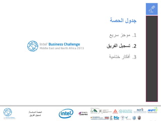 ‫السادسة‬ ‫الحصة‬:
‫الفريق‬ ‫تسجيل‬
.1‫سريع‬ ‫موجز‬
.2‫الفريق‬ ‫تسجيل‬
.3‫ختامية‬ ‫أفكار‬
‫الحصة‬ ‫جدول‬
 