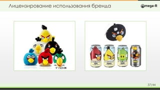 Лицензирование использования бренда
37/44
 