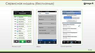Сервисная модель (бесплатные)
9/44
Фитнес-клуб Allianz Салон красоты
 