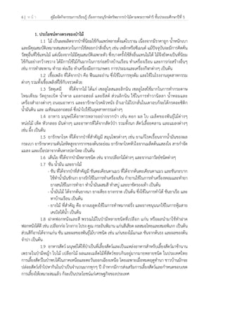 6 | ห น้ า คู่มือจัดกิจกรรมการเรียนรู้ เรื่องการอนุรักษ์ทรัพยากรป่าไม้ตามพระราชดําริ ชั้นประถมศึกษาปีที่ 5
 
 
1. ประโยชน์ทางตรงของป่าไม้
1.1 ไม้ เป็นผลผลิตจากป่าที่นิยมใช้กันแพร่หลายตั้งแต่โบราณ เนื่องจากมีราคาถูก น้ําหนักเบา
และมีคุณสมบัติเหมาะสมสะดวกในการใช้สอยกว่าสิ่งอื่นๆ เช่น เหล็กหรือซีเมนต์ แม้ปัจจุบันจะมีการคิดค้น
วัสดุอื่นที่ใช้แทนไม้ แต่เนื่องจากไม้มีคุณสมบัติเฉพาะตัว ซึ่งบางครั้งใช้สิ่งอื่นแทนไม่ได้ ไม้จึงยังคงเป็นที่นิยม
ใช้กันอย่างกว้างขวาง ได้มีการใช้ไม้กันมากในการก่อสร้างบ้านเรือน ทําเครื่องเรือน และการก่อสร้างอื่นๆ
เช่น การทําสะพาน ทํารถ ต่อเรือ ทําเครื่องมือการเกษตร การประมงและเครื่องกีฬาต่างๆ เป็นต้น
1.2 เชื้อเพลิง ที่ได้จากป่า คือ ฟืนและถ่าน ซึ่งใช้ในการหุงต้ม และใช้ในโรงงานอุตสาหกรรม
ต่างๆ รวมทั้งเชื้อเพลิงที่ใช้กับจรวดด้วย
1.3 วัสดุเคมี ที่ได้จากไม้ ได้แก่ เซลลูโลสและลิกนิน เซลลูโลสใช้มากในการทํากระดาษ
ไหมเทียม วัตถุระเบิด น้ําตาล แอลกอฮอล์ และยีสต์ ส่วนลิกนิน ใช้ในการทําวานิลลา น้ําหอมและ
เครื่องสําอางต่างๆ ถนอมอาหาร และยารักษาโรคผิวหนัง ถ้าเอาไม้ไปกลั่นในเตาอบก็จะได้กรดอะซิติก
น้ํามันดิน และ เมทิลแอลกอฮอล์ ซึ่งนําไปใช้ในอุตสาหกรรมต่างๆ
1.4 อาหาร มนุษย์ได้อาหารหลายอย่างจากป่า เช่น ดอก ผล ใบ เมล็ดของพันธุ์ไม้ต่างๆ
หน่อไม้ เห็ด หัวกลอย มันต่างๆ และอาหารที่ได้จากสัตว์ป่า รวมทั้งนก สัตว์เลื้อยคลาน และแมลงต่างๆ
เช่น ผึ้ง เป็นต้น
1.5 ยารักษาโรค ที่ได้จากป่าที่สําคัญมี สมุนไพรต่างๆ เช่น ยาแก้โรคเรื้อนจากน้ํามันของผล
กระเบา ยารักษาความดันโลหิตสูงจากรากของต้นระย่อม ยารักษาโรคหัวใจจากเมล็ดต้นแสลงใจ สารกําจัด
แมลง และเบื่อปลาจากต้นหางปลาไหล เป็นต้น
1.6 เส้นใย ที่ได้จากป่ามีหลายชนิด เช่น จากเปลือกไม้ต่างๆ และจากเถาวัลย์ชนิดต่างๆ
1.7 ชัน น้ํามัน และยางไม้
- ชัน ที่ได้จากป่าที่สําคัญมี ชันตะเคียนตาแมว ที่ได้จากต้นตะเคียนตาแมว และชันกะบาก
ใช้ทําน้ํามันชักเงา ยางรักใช้ในการทําเครื่องเขิน กํายานใช้ในการทําเครื่องหอมและทํายา
ยางสนใช้ในการทํายา ทําน้ํามันผสมสี ทําสบู่ และยาขัดรองเท้า เป็นต้น
- น้ํามันไม้ ได้จากต้นยางนา ยางเหียง ยางกราด เป็นต้น ซึ่งใช้ในการทําไต้ ชันยาเรือ และ
ทาบ้านเรือน เป็นต้น
- ยางไม้ ที่สําคัญ คือ ยางเยลูตงใช้ในการทําหมากฝรั่ง และยางขนุนนกใช้ในการหุ้มสาย
เคเบิลใต้น้ํา เป็นต้น
1.8 ฝาดฟอกหนังและสี พรรณไม้ในป่ามีหลายชนิดที่เปลือก แก่น หรือผลนํามาใช้ทําฝาด
ฟอกหนังได้ดี เช่น เปลือกก่อ โกงกาง โปรง คูณ กระถินพิมาน แก่นสีเสียด ผลสมอไทยและสมอพิเภก เป็นต้น
ส่วนสีก็อาจได้จากแก่น ชัน และผลของพันธุ์ไม้บางชนิด เช่น แก่นของไม้แกแล ชันจากต้นรง และผลของต้น
จําปา เป็นต้น
1.9 อาหารสัตว์ มนุษย์ได้ใช้ป่าเป็นที่เลี้ยงสัตว์และเป็นแหล่งอาหารสําหรับเลี้ยงสัตว์มาช้านาน
เพราะในป่ามีหญ้า ใบไม้ เปลือกไม้ ผลและเมล็ดไม้ที่สัตว์ชอบกินอยู่มากมายหลายชนิด ในประเทศไทย
การเลี้ยงสัตว์ในป่าพบได้ในภาคเหนือและตะวันออกเฉียงเหนือ โดยเฉพาะเมื่อหมดฤดูทํานา ชาวบ้านมักจะ
ปล่อยสัตว์เข้าไปหากินในป่าเป็นจํานวนมากทุกๆ ปี ถ้าหากมีการส่งเสริมการเลี้ยงสัตว์และกําหนดขอบเขต
การเลี้ยงให้เหมาะสมแล้ว ก็จะเป็นประโยชน์แก่เศรษฐกิจของประเทศ
 
