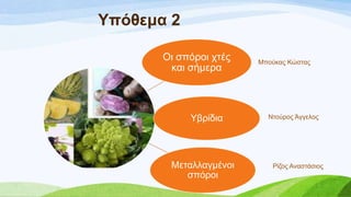 Τπόζεκα 2
Οη ζπόξνη ρηέο
θαη ζήκεξα
Τβξίδηα
Μεηαιιαγκέλνη
ζπόξνη
Μπνύθαο Κώζηαο
Νηνύξνο Άγγεινο
Ρίδνο Αλαζηάζηνο
 