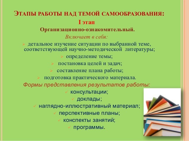 План По Самообразованию Воспитателя Средней Группы