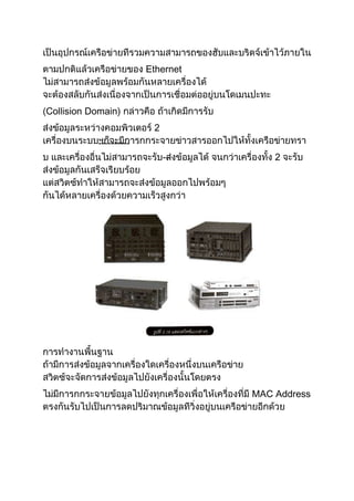 Ethernet
Collision Domain)
----------
2
2--
MAC Address
 