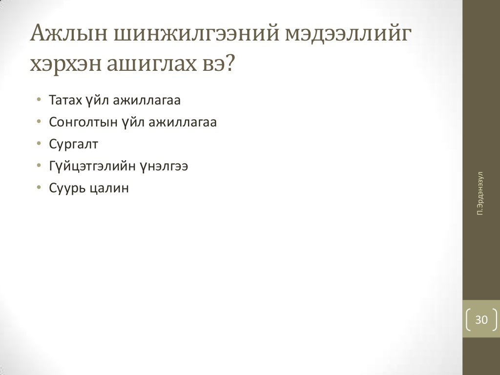 ажлын байрны зохион байгуулалт