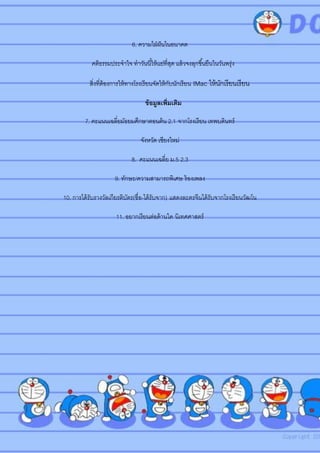 6. ความใฝ่ฝันในอนาคต
คติธรรมประจาใจ ทาวันนี้ให้แย่ที่สุด แล้วจงลุกขึ้นยืนในวันพรุ่ง
สิ่งที่ต้องการให้ทางโรงเรียนจัดให้กับนักเรียน IMac ให้นักเรียนเรียน
ข้อมูลเพิ่มเติม
7. คะแนนเฉลี่ยมัธยมศึกษาตอนต้น 2.1 จากโรงเรียน เทพบดินทร์
จังหวัด เชียงใหม่
8. คะแนนเฉลี่ย ม.5 2.3
9. ทักษะ/ความสามารถพิเศษ ร้องเพลง
10. การได้รับรางวัลเกียรติบัตร(ชื่อ-ได้รับจาก) แสดงละครจีนได้รับจากโรงเรียนวัฒโน
11. อยากเรียนต่อด้านใด นิเทศศาสตร์
 