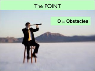 The POINT
! O = Obstacles

 