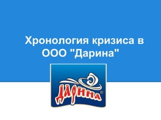 Хронология кризиса в
ООО &ܴǳ;Дарина&ܴǳ;
 