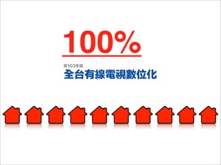 100%
全台有線電視數位化
至103年底
 