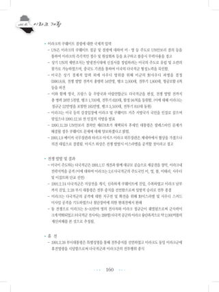 160
•이라크의 쿠웨이트 점령에 대한 국제적 압력
- UN은 이라크의 쿠웨이트 침공 및 점령에 대하여 미・영 등 주도로 UN안보리 결의 등을
통하여 이라크의 즉각적인 철수 및 원상회복 등을 요구하고 불응시 무력사용을 경고
- 상기 UN의 제반조치는 탈냉전시대에 신질서를 정립하려는 미국의 주도로 유럽 및 소련의
참가로 가능하였으며, 중국도 기권을 통하여 미국의 다국적군 형성노력을 묵인함.
- 미국은 상기 경제적 압력 외에 사우디 방위를 위해 미군의 對사우디 파병을 결정
(1990.8.8), 전쟁 발발 전까지 총병력 54만명, 탱크 2,000대, 전투기 1,800대, 항공모함 6척
등을 파견
- 이와 함께 영국, 프랑스 등 우방국과 아랍연합군도 다국적군을 편성, 전쟁 발발 전까지
총 병력 26만 5천명, 탱크 1,700대, 전투기 620대, 함정 94척을 동원함. (이에 대해 이라크는
정규군 52만명을 포함한 185만명, 탱크 5,500대, 전투기 810대 동원)
- 이라크는 미국 등의 강경입장에 이라크 및 쿠웨이트 거주 서방국가 국민을 인질로 삼으며
맞섰으나 1990.12.16 전 인질의 석방을 발표
- 1990.11.29 UN안보리 결의안 제678호가 채택되자 후세인 대통령은 팔레스타인 문제가
해결될 경우 쿠웨이트 문제에 대해 양보하겠다고 밝힘.
- 1991.1.9 베이커 국무장관과 타리크 아지즈 이라크 외무장관은 제네바에서 협상을 가졌으나
의견 대립으로 결렬됨. 아지즈 외상은 전쟁 발발시 이스라엘을 공격할 것이라고 경고
•전쟁 발발 및 결과
- 미국이주도하는다국적군은1991.1.17 개전과함께대규모공습으로제공권을장악,이라크내
전략지역을 공격 (이에 대하여 이라크는 2.6 다국적군의 주도국인 미, 영, 불, 이태리, 사우디
및 이집트와 단교 선언)
- 1991.2.24 다국적군은 지상전을 개시, 신속하게 쿠웨이트에 진입, 수복하였고 이라크 남부
까지 진입, 2.28 부시 대통령은 전투 중지를 선언함으로써 일방적 승리로 전투 종결
- 이라크는 다국적군의 공격에 대한 지구전 및 확전을 위해 對이스라엘 및 사우디 스커드
미사일 공격을 기도하였으나 첨단장비에 의한 현대전에서 완패
- 동 전쟁으로 이라크는 8~10만여 명의 전사자와 이라크 정규군이 궤멸됨으로써 군사력이
크게약화되었고(다국적군전사자는299명)다국적공군의이라크융단폭격으로약2,000억불의
재산피해를 본 것으로 추정됨.
•휴 전
- 1991.2.28 부시대통령은 특별성명을 통해 전투중지를 선언하였고 이라크도 동일 이라크군에
휴전명령을 시달함으로써 다국적군과 이라크간의 전투행위 종식
•••
•••
 