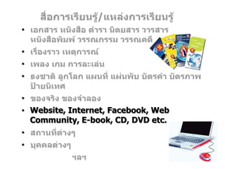 •
•
•
•
•
• Website, Internet, Facebook, Web
Community, E-book, CD, DVD etc.
•
•
 