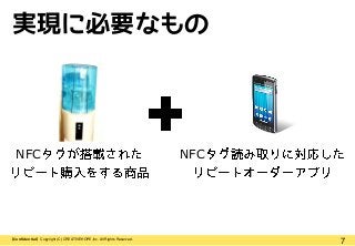 7【Confidential】Copyright (C) CREATIVEHOPE,Inc. All Rights Reserved.
実現に必要なもの
NFC NFC
 
