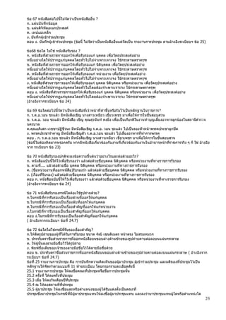 23
ข้อ 67 หนังสือต่อไปนี้ไม่จัดว่าเป็นหนังสืออื่น ?
ก. แผ่นบันทึกข้อมูล
ข. แผ่นดิจิทัลอเนกประสงค์
ค. เทปแม่เหล็ก
ง. บันทึกผู้เข้าร่วมประชุม
ตอบ ง. บันทึกผู้เข้าร่วมประชุม (ข้อนี้ ไม่จัดว่าเป็นหนังสืออื่นแต่จัดเป็น รายงานการประชุม ตามอ้างอิงระเบียบฯ ข้อ 25)
ข้อ68 ข้อใด ไม่ใช่ หนังสือรับรอง ?
ก. หนังสือที่ส่วนราชการออกให้เพื่อรับรองแก่ บุคคล เพื่อวัตถุประสงค์อย่าง
หนึ่งอย่างใดให้ปรากฏแก่บุคคลโดยทั่วไปไม่จาเพาะเจาะจง ใช้กระดาษตราครุฑ
ข. หนังสือที่ส่วนราชการออกให้เพื่อรับรองแก่ นิติบุคคล เพื่อวัตถุประสงค์อย่าง
หนึ่งอย่างใดให้ปรากฏแก่บุคคลโดยทั่วไปไม่จาเพาะเจาะจง ใช้กระดาษตราครุฑ
ค. หนังสือที่ส่วนราชการออกให้เพื่อรับรองแก่ หน่วยงาน เพื่อวัตถุประสงค์อย่าง
หนึ่งอย่างใดให้ปรากฏแก่บุคคลโดยทั่วไปไม่จาเพาะเจาะจง ใช้กระดาษตราครุฑ
ง. หนังสือที่ส่วนราชการออกให้เพื่อรับรองแก่ บุคคล นิติบุคคล หรือหน่วยงาน เพื่อวัตถุประสงค์อย่าง
หนึ่งอย่างใดให้ปรากฏแก่บุคคลโดยทั่วไปโดยต้องจาเพาะเจาะจง ใช้กระดาษตราครุฑ
ตอบ ง. หนังสือที่ส่วนราชการออกให้เพื่อรับรองแก่ บุคคล นิติบุคคล หรือหน่วยงาน เพื่อวัตถุประสงค์อย่าง
หนึ่งอย่างใดให้ปรากฏแก่บุคคลโดยทั่วไปโดยต้องจาเพาะเจาะจง ใช้กระดาษตราครุฑ
(อ้างอิงจากระเบียบฯ ข้อ 24)
ข้อ 69 ข้อใดต่อไปนี้จัดว่าเป็นหนังสือที่เจ้าหน้าที่ทาขึ้นหรือรับไว้เป็นหลักฐานในราชการ?
ก. ร.ต.อ.วอน ซะแล้ว มีหนังสือเชิญ นางสาวเหมียว เขี้ยวเพชร มาเพื่อให้การในชั้นสอบสวน
ข. ร.ต.อ. วอน ซะแล้ว มีหนังสือ เชิญ คุณสุวนันท์ คงยิ่ง เพื่อเป็นเกียรติในงานทาบุญเลี้ยงอาหารลูกน้องในสถานีตารวจ
นครบาล
ค.คุณอภิเสก เวชชาปฏิชีวนะ มีหนังสือเชิญ ร.ต.อ. วอน ซะแล้ว ไปเป็นรองหัวหน้าพรรคประชาลูกปัด
ง. พรรคประชาราคาญ มีหนังสือเชิญตัว ร.ต.อ.วอน ซะแล้ว ไปเลี้ยงอาหารที่ทาการพรรค
ตอบ . ก. ร.ต.อ.วอน ซะแล้ว มีหนังสือเชิญ นางสาวเหมียว เขี้ยวเพชร มาเพื่อให้การในชั้นสอบสวน
(ข้อนี้ไม่ต้องคิดมากหรอกครับ หากมีหนังสือเกี่ยวข้องกับงานที่เกี่ยวข้องกับงานในอานาจหน้าที่ราชการจริง ๆ ก็ ใช่ อ้างอิง
จาก ระเบียบฯ ข้อ 23)
ข้อ 70 หนังสือรับรองปกติจะลงข้อความขึ้นต้นว่าอย่างไรและต่อด้วยอะไร?
ก. หนังสือฉบับนี้ให้ไว้เพื่อรับรองว่า แล้วต่อด้วยชื่อบุคคล นิติบุคคล หรือหน่วยงานที่ทางราชการรับรอง
ข. ตามที่.... แล้วต่อด้วยชื่อ บุคคล นิติบุคคล หรือหน่วยงานที่ทางราชการรับรอง
ค. (ชื่อหน่วยงานที่ออกหนัสือ)รับรองว่า แล้วต่อด้วยชื่อบุคคล นิติบุคคล หรือหน่วยงานที่ทางราชการรับรอง
ง. (เรื่องที่รับรอง) แล้วต่อด้วยชื่อบุคคล นิติบุคคล หรือหน่วยงานที่ทางราชการรับรอง
ตอบ ก. หนังสือฉบับนี้ให้ไว้เพื่อรับรองว่า แล้วต่อด้วยชื่อบุคคล นิติบุคคล หรือหน่วยงานที่ทางราชการรับรอง
(อ้างอิงจากระเบียบฯ ข้อ 24)
ข้อ 71 หนังสือรับรองกรณีใดต้องใช้รูปถ่ายด้วย?
ก.ในกรณีที่การรับรองเป็นเรื่องด่วนที่ออกให้แก่บุคคล
ข.ในกรณีที่การรับรองเป็นเรื่องลับที่ออกให้แก่บุคคล
ค.ในกรณีที่การรับรองเป็นเรื่องสาคัญที่ออกให้แก่หน่วยงาน
ง.ในกรณีที่การรับรองเป็นเรื่องสาคัญที่ออกให้แก่บุคคล
ตอบ ง.ในกรณีที่การรับรองเป็นเรื่องสาคัญที่ออกให้แก่บุคคล
( อ้างอิงจากระเบียบฯ ข้อที่ 24.7)
ข้อ 72 ข้อใดไม่ใช่กรณีที่รับรองเรื่องสาคัญ?
ก.ให้ติดรูปถ่ายของผู้ที่ได้รับการรับรอง ขนาด 4x6 เซนติเมตร หน้าตรง ไม่สวมหมวก
ข. ประทับตราชื่อส่วนราชการที่ออกหนังสือบนขอบล่างด้านซ้ายของรูปถ่ายคาบต่อลงบนแผ่นกระดาษ
ค. ให้ผู้นั้นลงลายมือชื่อไว้ใต้รูปถ่าย
ง. พิมพ์ชื่อเต็มของเจ้าของลายมือชื่อไว้ใต้ลายมือชื่อด้วย
ตอบ ข. ประทับตราชื่อส่วนราชการที่ออกหนังสือบนขอบล่างด้านซ้ายของรูปถ่ายคาบต่อลงบนแผ่นกระดาษ ( อ้างอิงจาก
ระเบียบฯ ข้อที่ 24.7)
ข้อที่ 25 รายงานการประชุม คือ การบันทึกความคิดเห็นของผู้มาประชุม ผู้เข้าร่วมประชุม และมติของที่ประชุมไว้เป็น
หลักฐานให้จัดทาตามแบบที่ 11 ท้ายระเบียบ โดยกรอกรายละเอียดดังนี้
25.1 รายงานการประชุม ให้ลงชื่อคณะที่ประชุมหรือชื่อการประชุมนั้น
25.2 ครั้งที่ ให้ลงครั้งที่ประชุม
25.3 เมื่อ ให้ลงวันเดือนปีที่ประชุม
25.4 ณ ให้ลงสถานที่ที่ประชุม
25.5 ผู้มาประชุม ให้ลงชื่อและหรือตาแหน่งของผู้ได้รับแต่งตั้งเป็นคณะที่
ประชุมซึ่งมาประชุมในกรณีที่มีผู้มาประชุมแทนให้ลงชื่อผู้มาประชุมแทน และลงว่ามาประชุมแทนผู้ใดหรือตาแหน่งใด
 