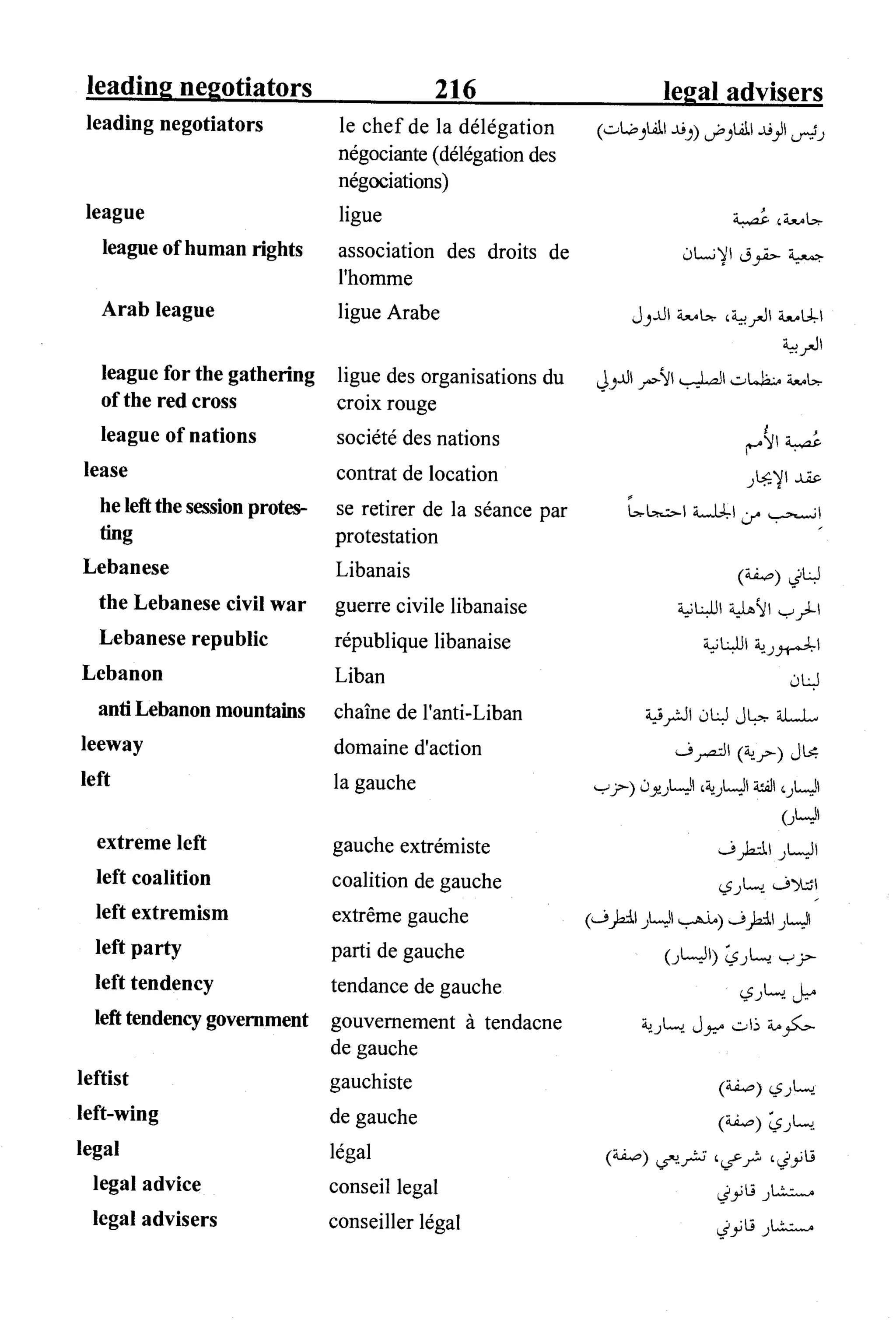 القاموس السياسي ومصطلحات المؤتمرات الدولية 