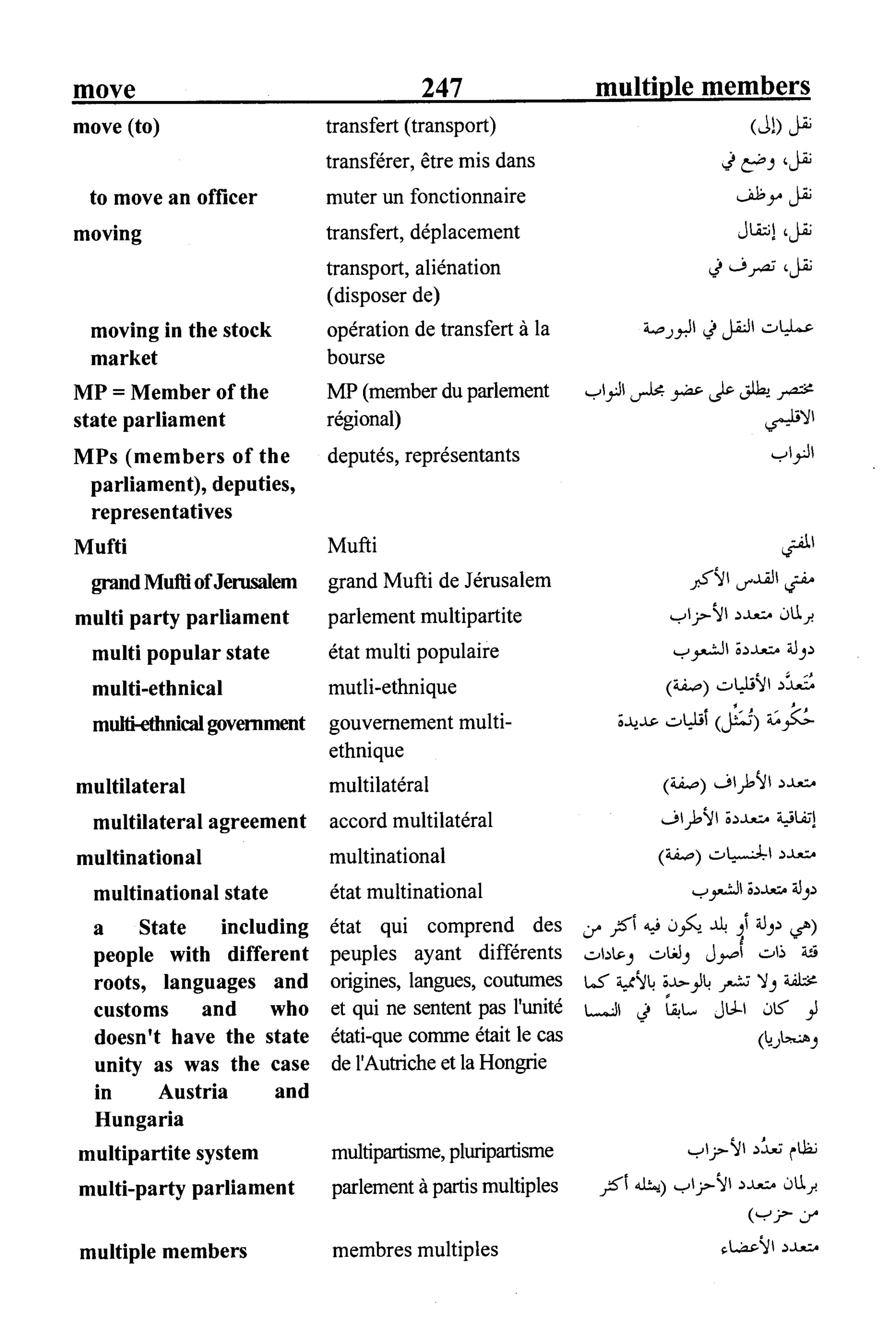 القاموس السياسي ومصطلحات المؤتمرات الدولية 
