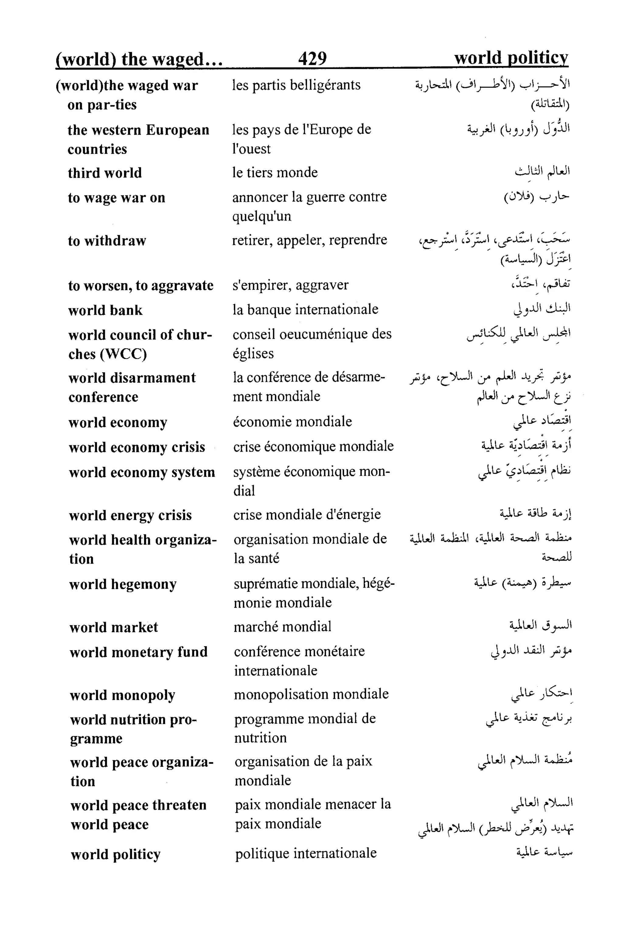 القاموس السياسي ومصطلحات المؤتمرات الدولية 