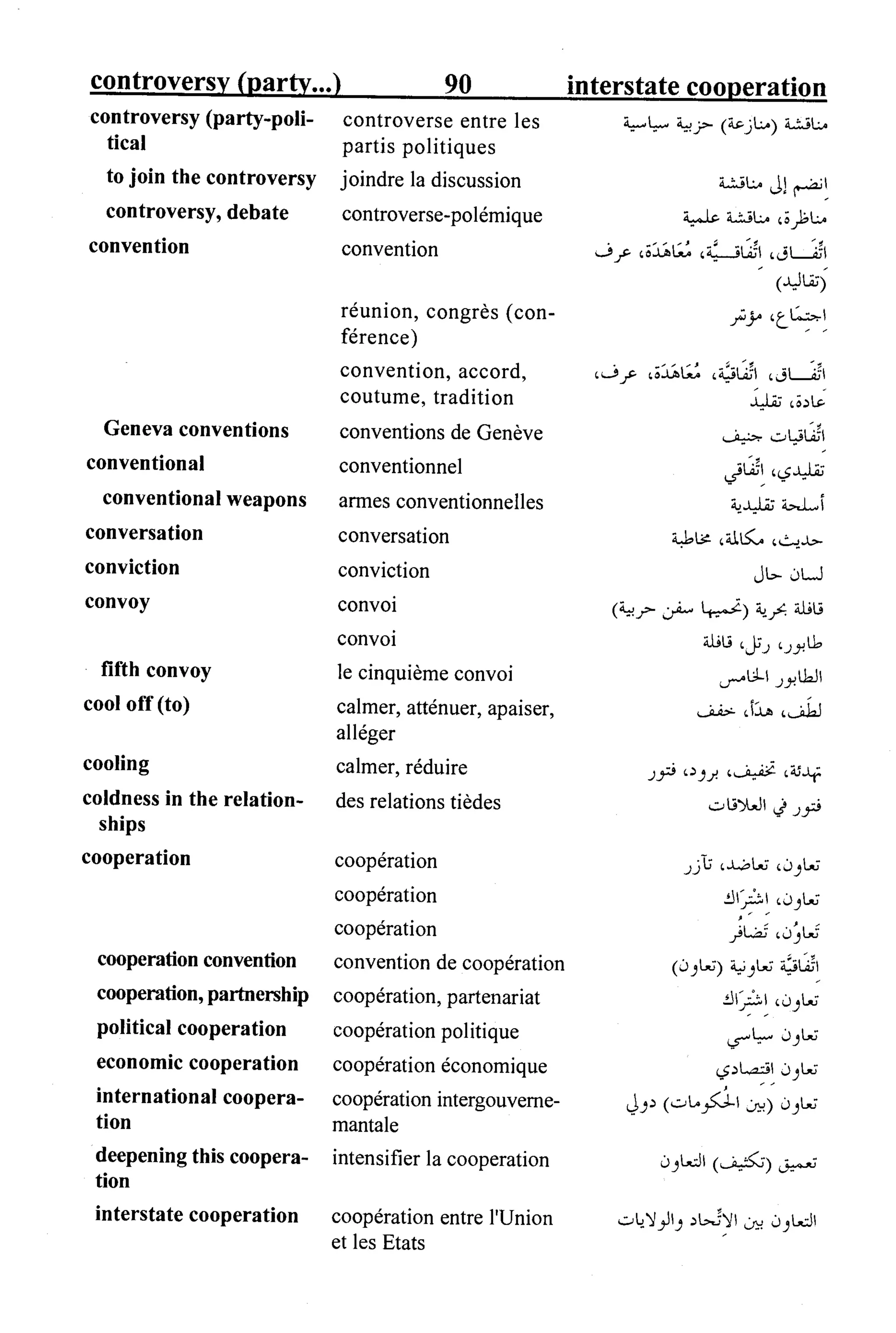 القاموس السياسي ومصطلحات المؤتمرات الدولية 