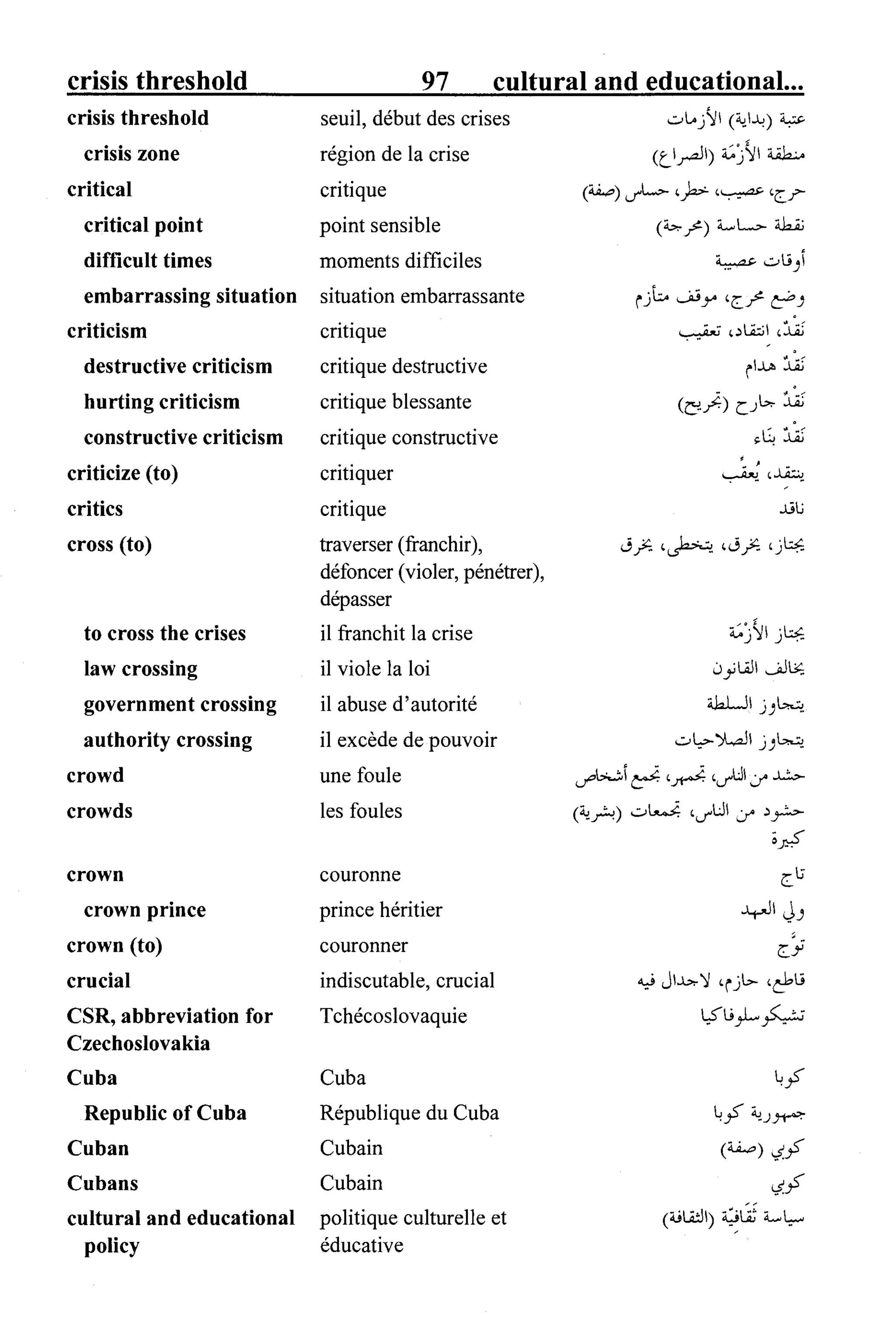 القاموس السياسي ومصطلحات المؤتمرات الدولية 