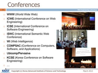 KAIST 웹 공학 연구실 소개(Web Engineering Lab.) | PPTX
