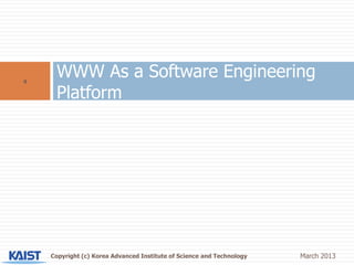 KAIST 웹 공학 연구실 소개(Web Engineering Lab.) | PPTX