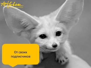 От своих
подписчиков
 