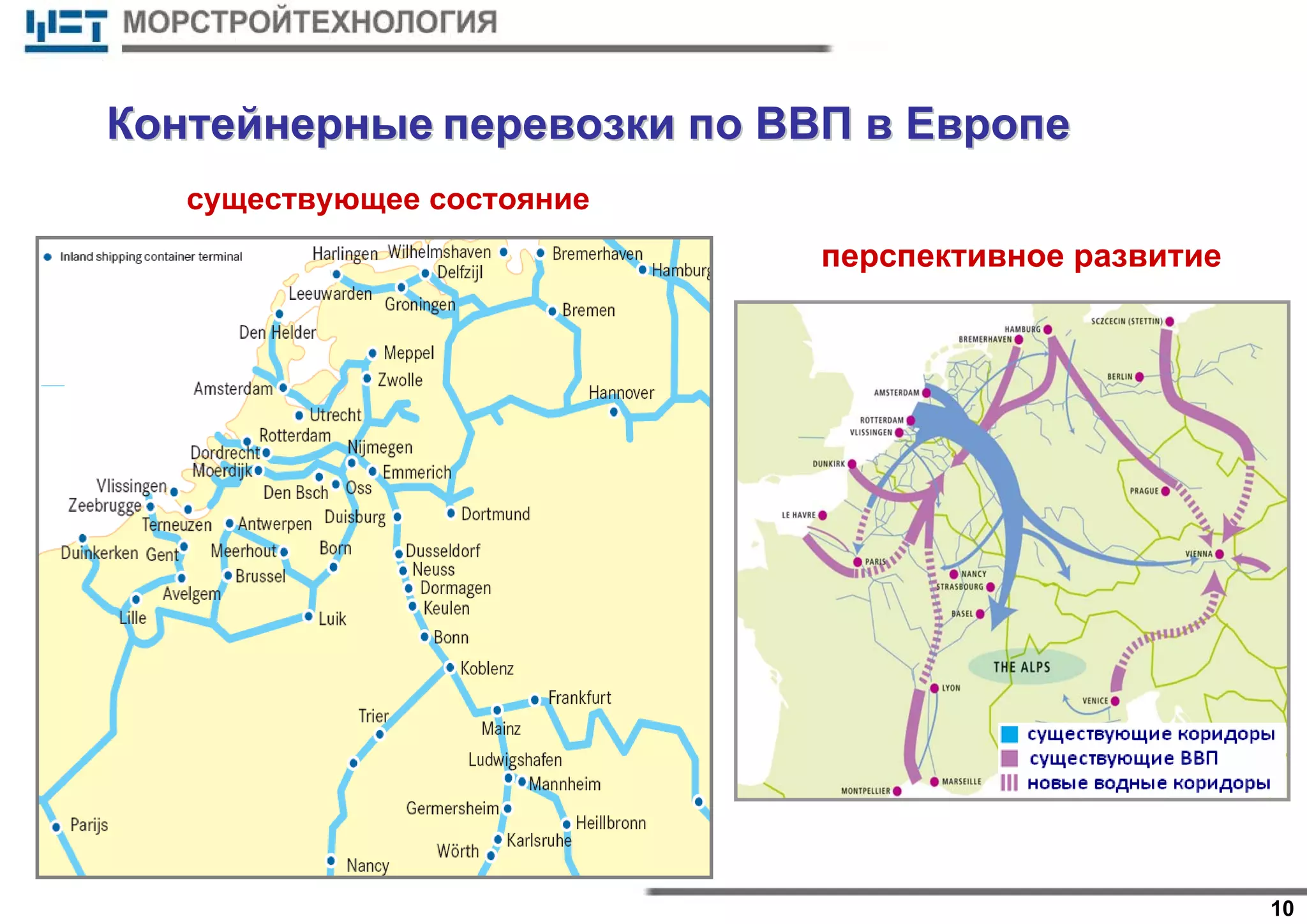 10
перспективное развитие
КонтейнерныеКонтейнерные перевозкиперевозки попо ВВПВВП вв ЕвропеЕвропе
существующее состояние
 