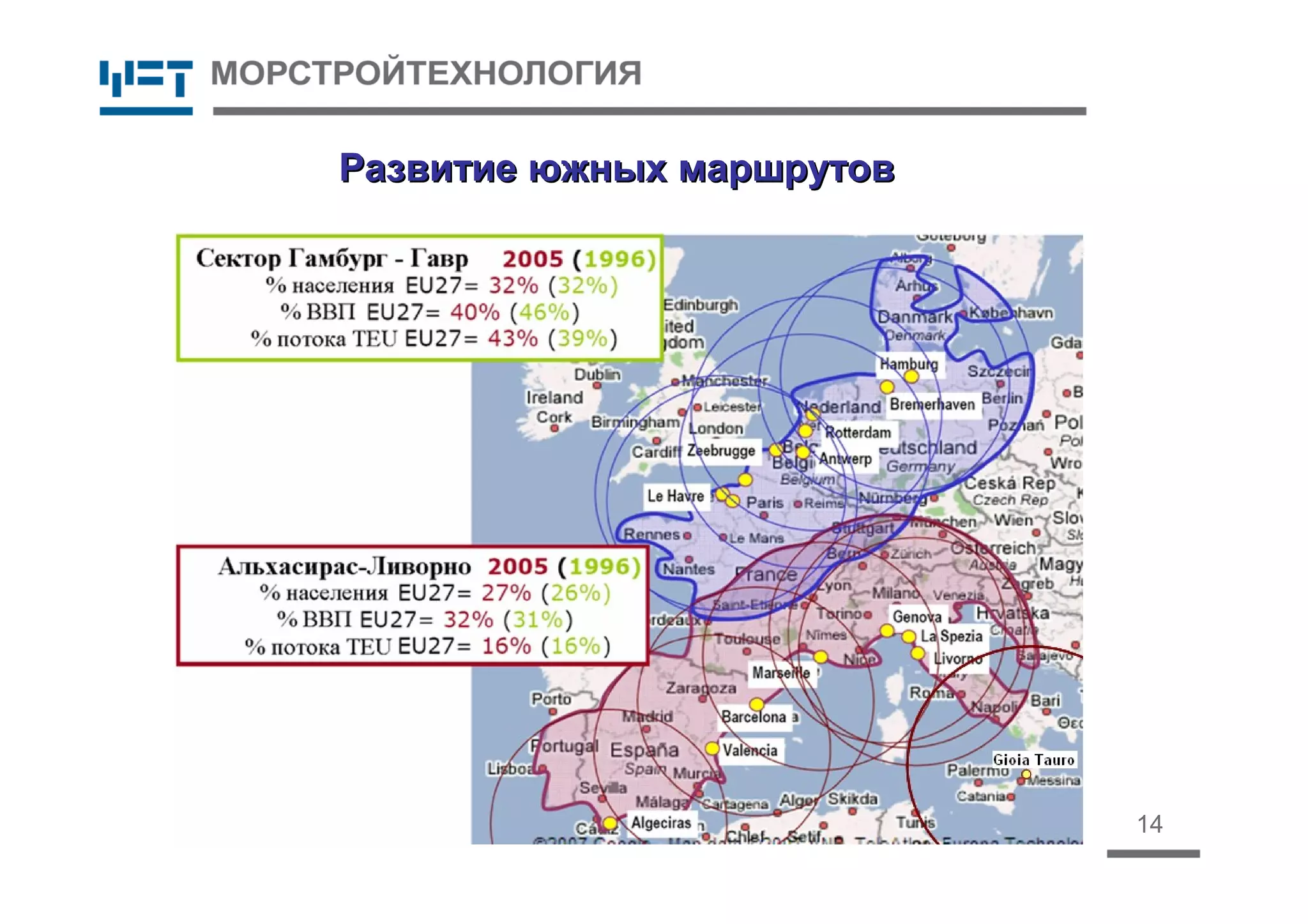 14
Развитие южных маршрутовРазвитие южных маршрутов
 