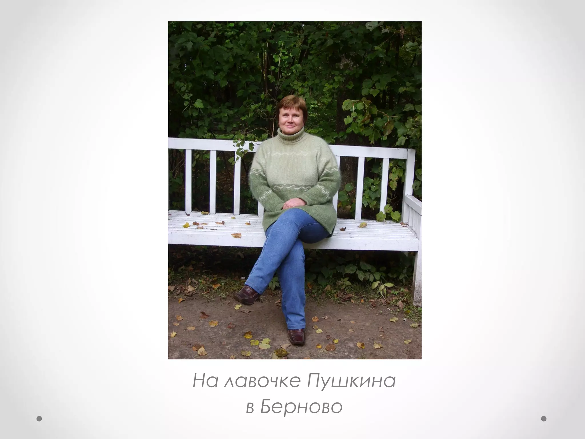 На лавочке Пушкина
в Берново
 