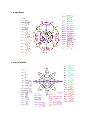 7. ลายดอกลาดวน
8.ลายดอกบัวแปดกลีบ
 