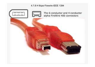 4.7.8 Η θύρα Firewire IEEE 1394
The 6-conductor and 4-conductor
alpha FireWire 400 connectors
 