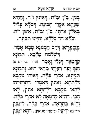 ‫רא‬‫א‬‫טא‬‫ז‬ ְִָָ ‫יו‬‫יג‬‫לחודש‬‫סג‬
‫וההיא‬ ,‫ו''ה‬ ‫ן‬ּ‫ו‬ּ‫נ‬‫אי‬ ּ‫ד‬ ,‫ב''ת‬ּ‫ו‬ ‫''ן‬ ּ‫ב‬ ,‫נין‬ ּ‫ב‬
‫כ‬ ּ‫ד‬ .‫נה‬ּ‫ו‬‫ב‬ ּ‫ת‬ ‫אקרי‬ ‫עתא‬ ׁ‫ש‬ּ‫כ‬ ‫א‬‫י‬ 
‫א‬ ּ‫ב‬.‫ו''ה‬ ‫ן‬ּ‫ו‬ּ‫נ‬‫אי‬ ,‫ב''ת‬ּ‫ו‬ ‫''ן‬ ּ‫ב‬ ,‫אתוון‬ ‫ין‬ 
‫וכ‬ּ‫כ‬ ‫חד‬ ‫א‬.‫נה‬ּ‫ו‬‫ב‬ ּ‫ת‬ ּ‫ו‬‫והיינ‬ ,‫א‬ 
‫ספרא‬ ּ‫ב‬,‫אמר‬ ‫סבא‬ ‫נא‬ּ‫ו‬‫המנ‬ ‫רב‬ ּ‫ד‬ 
ׁ‫ש‬ ּ‫ד‬‫מ‬ ‫מה‬‫נא‬ּ‫ו‬ ּ‫ק‬ ּ‫ת‬ ,‫א‬ ּ‫כ‬ 
‫ג‬ ּ‫ד‬ ‫קדמאה‬,‫ואמר‬ ‫י‬(‫א‬ ‫השירים‬ ‫)שיר‬ 
‫נא‬ּ‫ו‬ ּ‫ותק‬ .‫א‬ּ‫ו‬‫ה‬ ‫מהאי‬ ‫רעיתי‬ ‫יפה‬ ּ‫נ‬‫ה‬
ּ‫כ‬ ‫אקרי‬ ,‫ניינא‬ ּ‫ת‬‫א‬ ּ‫קב‬ּ‫ו‬‫נ‬ ‫איהי‬ ּ‫ד‬ ,‫ה‬ 
ּ‫ד‬ּ‫ו‬‫תרווייה‬ ּ‫ד‬ ,‫אמרי‬ ּ‫ד‬ ‫ן‬ּ‫ו‬ּ‫נ‬‫ואי‬ .‫א‬ ּ‫ת‬ ּ‫ת‬ 
ּ‫ד‬ ‫א‬ ּ‫קב‬ּ‫ו‬‫נ‬ ‫האי‬,‫ן‬ּ‫ו‬ּ‫נ‬‫אי‬ ‫א‬ ּ‫ת‬ ּ‫ת‬‫או‬ 
‫קדמאה‬ ‫ה''א‬ ּ‫ד‬ .‫הכי‬ּ‫כ‬ ‫אקרי‬ ‫א‬.‫ה‬ 
ּ‫כ‬ ‫אקרי‬ ,‫תראה‬ ּ‫ב‬ ‫וה''א‬,‫ה‬‫זמנין‬ 
(‫)ידיען‬‫ידיעין‬(‫סגיאין‬ ‫)לזמנין‬‫זמנין‬ ‫הא‬ ּ‫ד‬ . 
 