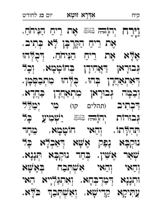 ‫רא‬‫א‬‫טא‬‫ז‬ ְִָָ‫יו‬‫כג‬‫לחודש‬ ‫קיח‬
‫רח‬ּ‫י‬‫ו‬ֹ‫יהו‬,‫יחח‬ּ‫נ‬‫ה‬ ‫ריח‬ ‫את‬ 
‫ן‬ ּ‫רב‬ ּ‫הק‬ ‫ריח‬ ‫את‬,‫תיב‬ ּ‫כ‬ ‫א‬ 
‫א‬‫כ‬ ּ‫ד‬ .‫יחח‬ּ‫נ‬‫ה‬ ‫ריח‬ ‫את‬ ‫א‬ּ‫ו‬‫ה‬ 
‫וכ‬ ,‫טמא‬ֹ‫חו‬ ּ‫ב‬ ‫אחידן‬ ּ‫ד‬ ‫ראן‬ּ‫ו‬‫ב‬ּ‫ג‬ 
ּ‫כ‬ ,ּ‫ו‬‫ה‬ ּ‫ב‬ ‫אתאחדן‬ ּ‫ד‬.‫מן‬ ּ‫מתבס‬ ּ‫ו‬‫ה‬ 
,‫חדא‬ ּ‫כ‬ ‫מתאחדן‬ ‫ראן‬ּ‫ו‬‫ב‬ּ‫ג‬ ‫ה‬ ּ‫וכמ‬
‫כתיב‬ ּ‫ד‬(‫קו‬ ‫)תהלים‬‫ימ‬ ‫מי‬ 
ֹ‫יהו‬ ‫ת‬ֹ‫רו‬ּ‫ו‬‫ב‬ּ‫ג‬ּ‫כ‬ ‫מיע‬ ׁ‫יש‬ 
‫ה‬ ּ‫ת‬‫מ‬ ,‫טמא‬ֹ‫חו‬ ‫והאי‬ .ֹ‫תו‬‫חד‬ 
‫אכ‬ ּ‫ד‬ ‫א‬‫א‬ ‫נפק‬ ‫א‬ ּ‫קב‬ּ‫ו‬‫נ‬ּ‫כ‬ ‫א‬ 
.‫ננא‬ ּ‫ת‬ ‫א‬ ּ‫קב‬ּ‫ו‬‫נ‬ ‫חד‬ ּ‫ב‬ .‫ין‬‫א‬ ‫אר‬ ׁ‫ש‬
‫א‬‫א‬ ּ‫ב‬ ‫כח‬ ּ‫ת‬ ׁ‫אש‬ ‫והאי‬ ‫והאי‬
ּ‫ואתג‬ .‫חא‬ ּ‫מדב‬ ּ‫ד‬ ‫תננא‬ּ‫ו‬‫האי‬ ‫ייא‬ 
ּ‫כ‬ ‫כ‬ ּ‫ת‬ ׁ‫ואש‬ ,‫א‬ ׁ‫קדיש‬ ‫יקא‬ ּ‫עת‬.‫א‬ 
 