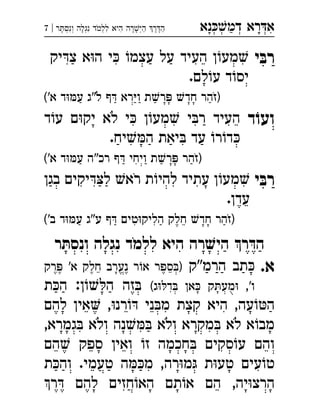 ‫נא‬‫דמ‬ ‫רא‬‫א‬ְְְְִַָָ‫ר‬‫ונס‬ ‫נגלה‬ ‫ללמד‬ ‫היא‬ ‫רה‬‫הי‬ ‫ר‬‫ה‬|7 ְְְְְִִִִֶֶַַָָָָֹ
‫י‬ ּ‫רב‬‫יק‬‫צ‬ ‫א‬‫ה‬ ‫י‬ ‫עצמ‬ ‫על‬ ‫העיד‬ ‫ן‬‫מע‬ 
‫יס‬.‫לם‬‫ע‬ ‫ד‬ 
('‫א‬ ‫ד‬‫ע‬ ‫ל"ג‬ ‫ף‬ ‫רא‬‫ו‬ ‫ת‬‫ר‬ ‫חד‬ ‫)זהר‬
‫ד‬ֹ‫ועו‬‫ד‬‫ע‬ ‫ם‬‫יק‬ ‫לא‬ ‫י‬ ‫ן‬‫מע‬ ‫י‬‫ר‬ ‫העיד‬ 
.‫יח‬‫ה‬ ‫יאת‬ ‫עד‬ ‫ר‬‫ד‬
('‫א‬ ‫ד‬‫ע‬ ‫רכ"ה‬ ‫ף‬ ‫ויחי‬ ‫ת‬‫ר‬ ‫)זהר‬
‫י‬ ּ‫רב‬‫בגן‬ ‫יקים‬‫ל‬ ‫רא‬ ‫ת‬‫להי‬ ‫עתיד‬ ‫ן‬‫מע‬ 
.‫עדן‬
('‫ב‬ ‫ד‬‫ע‬ ‫ע"ג‬ ‫ף‬ ‫טים‬‫הליק‬ ‫חלק‬ ‫חד‬ ‫)זהר‬
‫ר‬ ּ‫ונסת‬ ‫נגלה‬ ‫ללמד‬ ‫היא‬ ‫רה‬ ׁ‫היש‬ ‫ר‬ ּ‫הד‬
.‫א‬‫הרמ"ק‬ ‫תב‬‫רק‬ '‫א‬ ‫חלק‬ ‫נערב‬ ‫ר‬‫א‬ ‫ספר‬) 
(‫ג‬‫ד‬ ‫אן‬ ‫ק‬‫מע‬ ,'‫ו‬‫ת‬‫ה‬ :‫ן‬‫ה‬ ‫זה‬ 
‫להם‬ ‫אין‬ ,‫רנ‬ ‫ני‬‫מ‬ ‫קצת‬ ‫היא‬ ,‫עה‬‫ה‬
,‫גמרא‬ ‫ולא‬ ‫נה‬ ‫ולא‬ ‫מקרא‬ ‫לא‬ ‫א‬‫מב‬
‫הם‬ ‫ספק‬ ‫ואין‬ ‫ז‬ ‫חכמה‬ ‫סקים‬‫ע‬ ‫והם‬
‫ת‬‫וה‬ .‫טעמי‬ ‫ה‬‫מ‬ ,‫רה‬‫מ‬ ‫ת‬‫טע‬ ‫עים‬‫ט‬
‫ר‬ ‫להם‬ ‫חזים‬‫הא‬ ‫תם‬‫א‬ ‫הם‬ ,‫יה‬‫הרצ‬
 