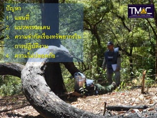 ปัญหา
1. แผนที
2. แนวพรหมแดน
3. ความจากัดเรองทรัพยากร น
การปฏิบัติงาน
4. ความ ม่ปลอดภัย
 