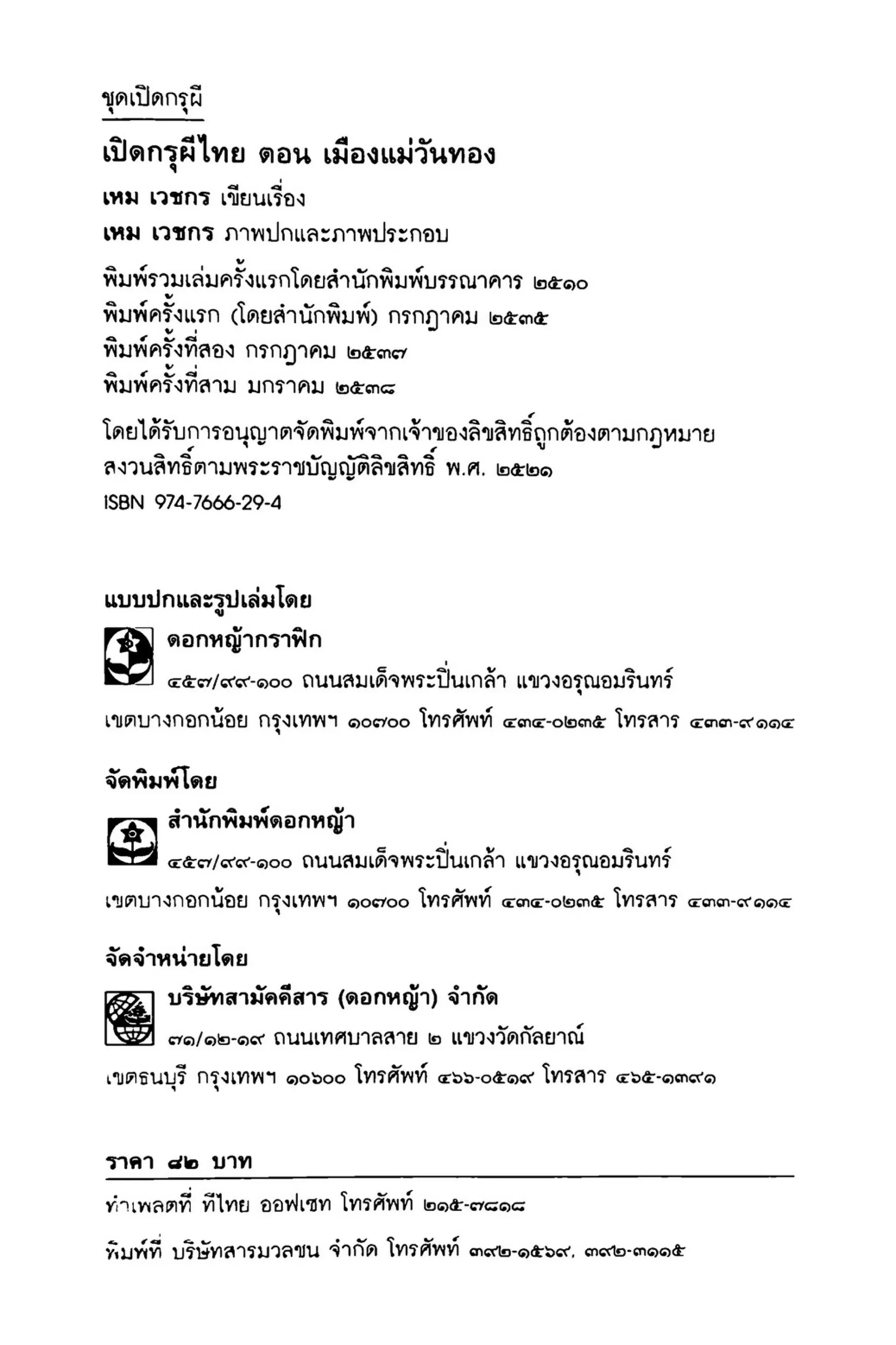 เปิดกรุผีไทย ตอนเมืองแม่วันทอง (เหม เวชกร)