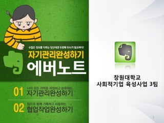 1
창원대학교
사회적기업 육성사업 3팀
 