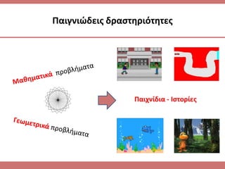 Παιγνιώδεισ δραςτθριότθτεσ
Παιχνίδια - Ιςτορίεσ
 
