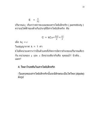 22
E =
permittivity
C = kC = =
k =
k = 1
k
.
- (dipole)
 