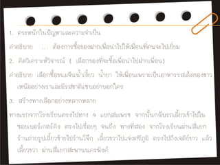 1. ตระหนักในปัญหาและความจาเป็น
คาอธิบาย … ต้องการซื้อของฝากเพื่อนาไปให้เพื่อนที่ตนจะไปเยี่ยม
2. คิดวิเคราะห์วิจารณ์ ( เลือ...