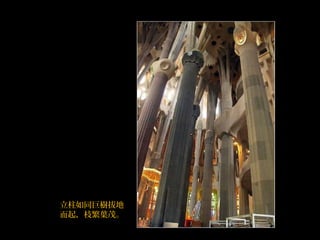 立柱如同巨樹拔地
而起，枝繁葉茂。
 