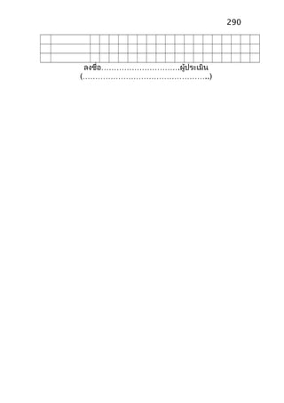 ลงชื่อ………………………….ผู้ประเมิน
(…………………………………………..)
290
 
