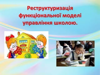 Реструктуризація
функціональної моделі
управління школою.
 