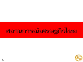 สถานการณ์เศรษฐกิจไทย
3
 