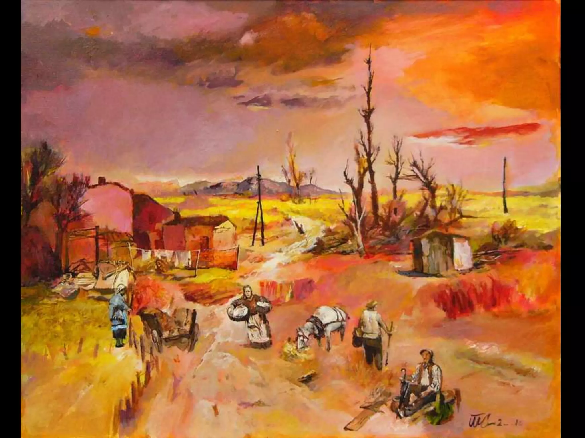 Пейзаж в топли цветове