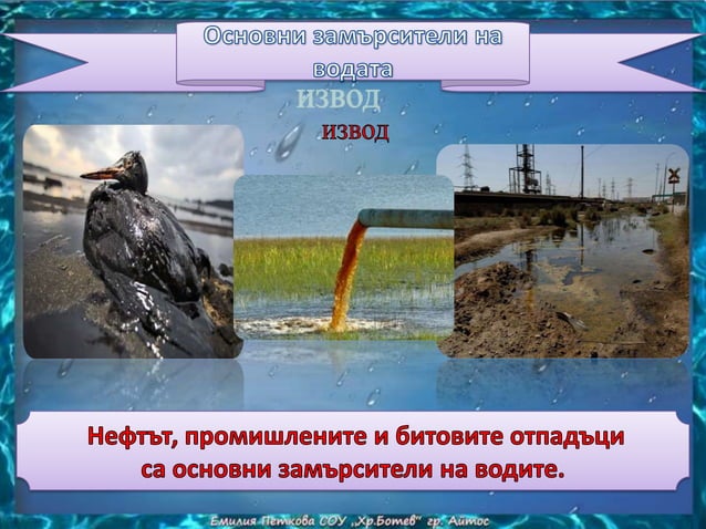 замърсяване и пречистване на водата | PPT
