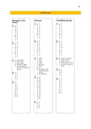 29
ANSWER KEY
 
