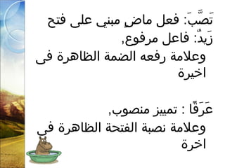 ‫ب‬َ‫تي‬ ‫ص‬َّ‫ل‬ ‫ت‬َ‫تي‬‫فتح‬ ‫على‬ ‫مبني‬ ‫ض‬ٍ  ‫ما‬ ‫فعل‬ :
‫د‬ٌ  ‫زتي‬َ‫تي‬,‫مرفوع‬ ‫فاعل‬ :
‫فى‬ ‫الظاهرة‬ ‫الضمة‬ ‫رفعه‬ ‫وعلمة‬
‫اخيرة‬
‫قا‬ً‫ ا‬ ‫ر‬َ‫تي‬ ‫ع‬َ‫تي‬,‫منصوب‬ ‫تمييز‬ :
‫فى‬ ‫الظاهرة‬ ‫الفتحة‬ ‫نصبة‬ ‫وعلمة‬
‫اخرة‬
 