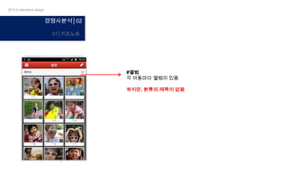 2013-2 interactive design

경쟁사분석│02
01│키즈노트

#앨범
각 아동마다 앨범이 있음
하지만, 분류의 제목이 없음

 